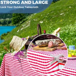 4 Pack Extra Large Beach Towel Clips,5.1 Inch Towel Clips for Beach Chairs Cruise Heavy Duty, Towel Holder Clips for Clothes Pool Boat, 2 Colors Khaki and Blue