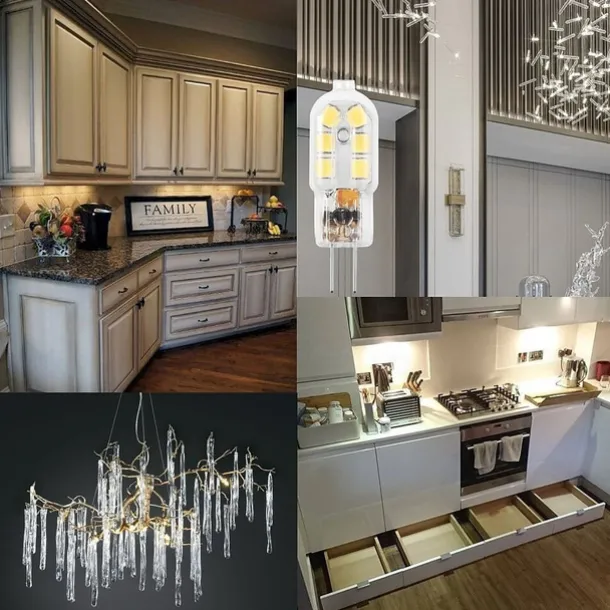 6 Pack G4 2.5W LED Bulb 2835 LED Bi-pin G4 Base 20W Halogen Bulb Replacement Warm White /Cold White DC12V