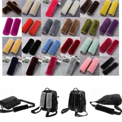 2 Pack Imitation Sheepskin Seat Belt Pads, Soft Shoulder and Neck Cushion, Imitation Wool, Car Interior Accessory