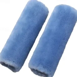 2 Pack Imitation Sheepskin Seat Belt Pads, Soft Shoulder and Neck Cushion, Imitation Wool, Car Interior Accessory