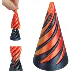 5 Pack Impossible Pyramid Passthrough Sculpture, Pass Through Pyramid Fidget Toy 3D Printed Spiral Cone Fidget Toy, Mini Vortex Thread Illusion, Desktop Deco Souvenir Gift Mini Stress Relief Desk Toy