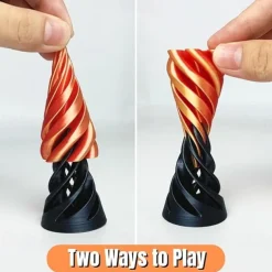 5 Pack Impossible Pyramid Passthrough Sculpture, Pass Through Pyramid Fidget Toy 3D Printed Spiral Cone Fidget Toy, Mini Vortex Thread Illusion, Desktop Deco Souvenir Gift Mini Stress Relief Desk Toy