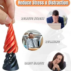 5 Pack Impossible Pyramid Passthrough Sculpture, Pass Through Pyramid Fidget Toy 3D Printed Spiral Cone Fidget Toy, Mini Vortex Thread Illusion, Desktop Deco Souvenir Gift Mini Stress Relief Desk Toy