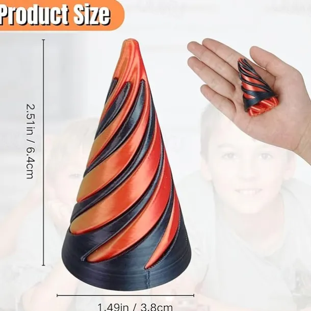 5 Pack Impossible Pyramid Passthrough Sculpture, Pass Through Pyramid Fidget Toy 3D Printed Spiral Cone Fidget Toy, Mini Vortex Thread Illusion, Desktop Deco Souvenir Gift Mini Stress Relief Desk Toy