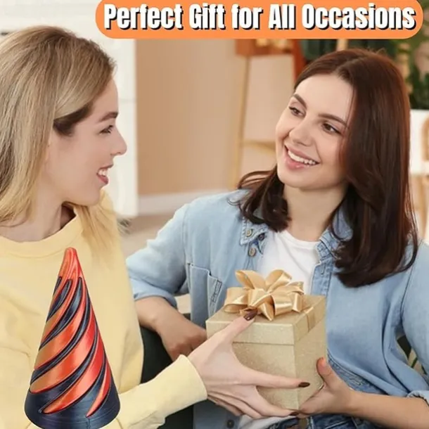 5 Pack Impossible Pyramid Passthrough Sculpture, Pass Through Pyramid Fidget Toy 3D Printed Spiral Cone Fidget Toy, Mini Vortex Thread Illusion, Desktop Deco Souvenir Gift Mini Stress Relief Desk Toy