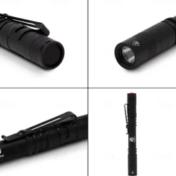 2 Pack LED Tactical Flashlight Torch Camping Lights Waterproof Multi-function for Camping Biking Hiking Outdoor Home Emergency 3.7V