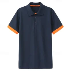 2 Pack Men's Polo Shirt Golf Shirt Sports Lapel T Shirt Short Sleeve Fashion Basic Color Summer Regular Fit Dark Blue White Blue White Black Golf T Shirt