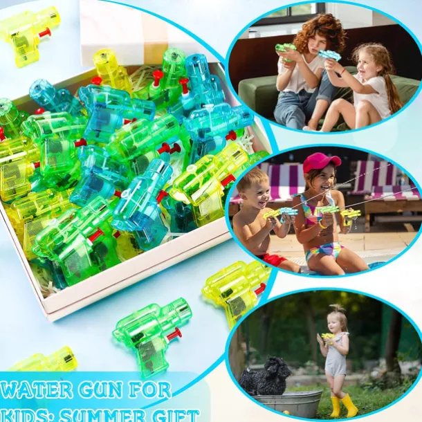 100 Pack Mini Water Gun for Boys and Girls Colorful Water Squirt Guns Small Toy Gun Plastic Pistol for Beach Water Park Swimming Pool Party Favors(Random Color)