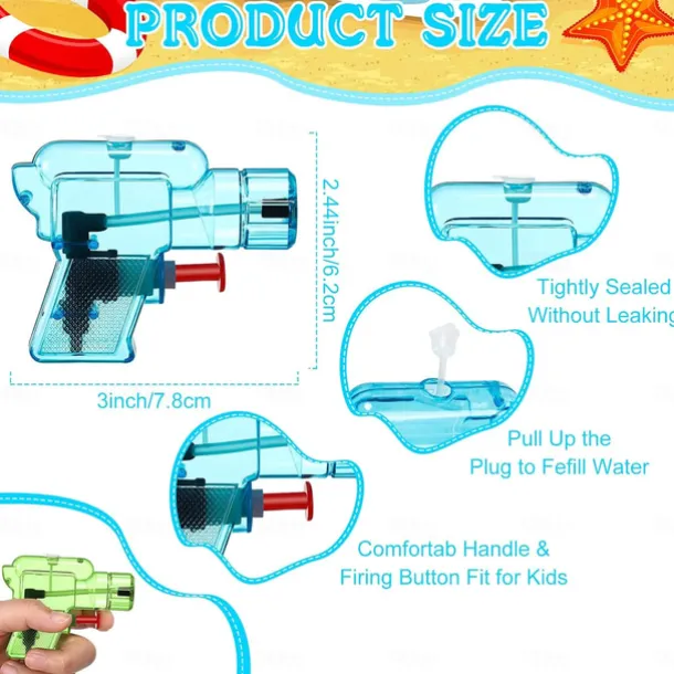 100 Pack Mini Water Gun for Boys and Girls Colorful Water Squirt Guns Small Toy Gun Plastic Pistol for Beach Water Park Swimming Pool Party Favors(Random Color)