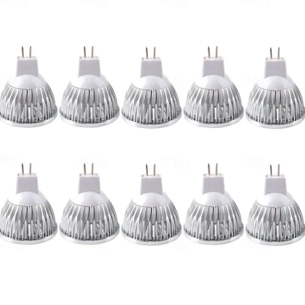 10 Pack, MR16/GU5.3 35W LED Bulbs 210LM, 12V DC, 20 Watt Incandescent Equivalent, Ultra Bright Energy Saving Spotlight