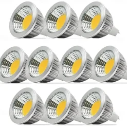 10 Pack, MR16/GU5.3 35W LED Bulbs 210LM, 12V DC, 20 Watt Incandescent Equivalent, Ultra Bright Energy Saving Spotlight