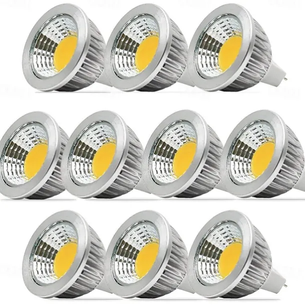 10 Pack, MR16/GU5.3 35W LED Bulbs 210LM, 12V DC, 20 Watt Incandescent Equivalent, Ultra Bright Energy Saving Spotlight