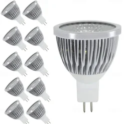 10 Pack, MR16/GU5.3 35W LED Bulbs 210LM, 12V DC, 20 Watt Incandescent Equivalent, Ultra Bright Energy Saving Spotlight