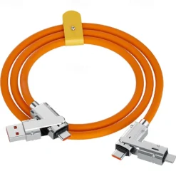 1 Pack Multi Charging Cable 3.3ft USB C to USB C / Lightning USB A to micro USB / USB C 6 A Charging Cable Fast Charging High Data Transfer Durable 4 in 1 Easy carry For Macbook iPad Samsung Phone