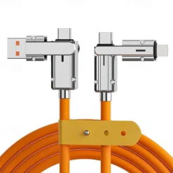 1 Pack Multi Charging Cable 3.3ft USB C to USB C / Lightning USB A to micro USB / USB C 6 A Charging Cable Fast Charging High Data Transfer Durable 4 in 1 Easy carry For Macbook iPad Samsung Phone