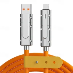 1 Pack Multi Charging Cable 3.3ft USB C to USB C / Lightning USB A to micro USB / USB C 6 A Charging Cable Fast Charging High Data Transfer Durable 4 in 1 Easy carry For Macbook iPad Samsung Phone