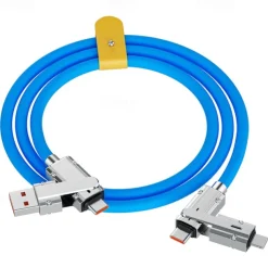 1 Pack Multi Charging Cable 3.3ft USB C to USB C / Lightning USB A to micro USB / USB C 6 A Charging Cable Fast Charging High Data Transfer Durable 4 in 1 Easy carry For Macbook iPad Samsung Phone