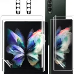 [6 Pack] Screen Protector + Camera Lens Protector Front and Back Screen Protector For Samsung Galaxy Z Fold 7 Z Fold 6 Z Fold 5 Z Fold 4 Z Fold 3 Tempered Glass TPU Hydrogel 9H Hardness