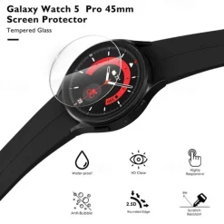 4 Pack Screen Protector for Galaxy Watch 5 Pro Waterproof Tempered Glass Screen Protector Cover Compatible with Samsung Galaxy Watch 5 Pro 45mm 9H Hardness Crystal Clear Scratch Resist
