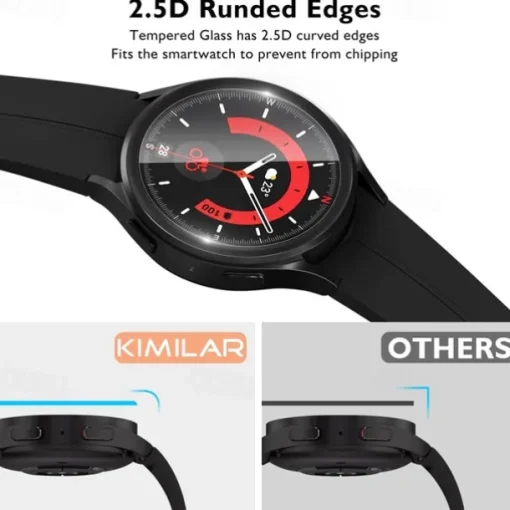 4 Pack Screen Protector for Galaxy Watch 5 Pro Waterproof Tempered Glass Screen Protector Cover Compatible with Samsung Galaxy Watch 5 Pro 45mm 9H Hardness Crystal Clear Scratch Resist