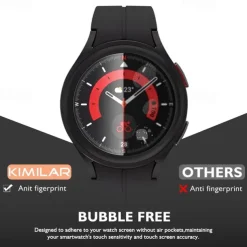 4 Pack Screen Protector for Galaxy Watch 5 Pro Waterproof Tempered Glass Screen Protector Cover Compatible with Samsung Galaxy Watch 5 Pro 45mm 9H Hardness Crystal Clear Scratch Resist