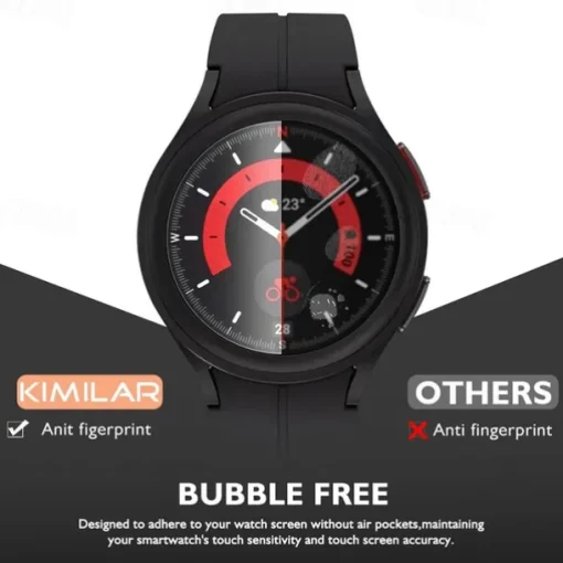 4 Pack Screen Protector for Galaxy Watch 5 Pro Waterproof Tempered Glass Screen Protector Cover Compatible with Samsung Galaxy Watch 5 Pro 45mm 9H Hardness Crystal Clear Scratch Resist