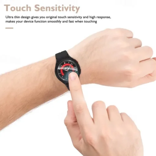 4 Pack Screen Protector for Galaxy Watch 5 Pro Waterproof Tempered Glass Screen Protector Cover Compatible with Samsung Galaxy Watch 5 Pro 45mm 9H Hardness Crystal Clear Scratch Resist