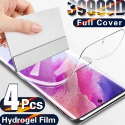 [4 Pack] Screen Protector For Samsung S25 Ultra S25 Ultra Plus S24 Ultra Plus S23 S22 S21 S20 Plus Ultra S10 TPU Hydrogel 9H Hardness Self-healing Anti-Fingerprint High Definition Explosion Proof