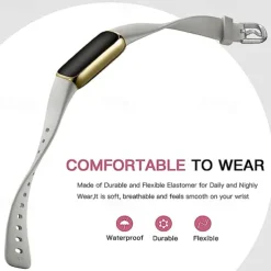 6 Pack Smart Watch Band Compatible with Fitbit Luxe Soft Silicone Smartwatch Strap Adjustable Solo Loop Women Men Sport Band Replacement Wristband