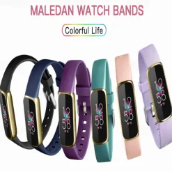 6 Pack Smart Watch Band Compatible with Fitbit Luxe Soft Silicone Smartwatch Strap Adjustable Solo Loop Women Men Sport Band Replacement Wristband