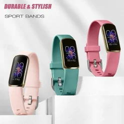 6 Pack Smart Watch Band Compatible with Fitbit Luxe Soft Silicone Smartwatch Strap Adjustable Solo Loop Women Men Sport Band Replacement Wristband