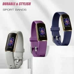 6 Pack Smart Watch Band Compatible with Fitbit Luxe Soft Silicone Smartwatch Strap Adjustable Solo Loop Women Men Sport Band Replacement Wristband