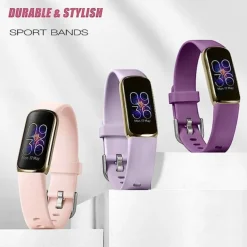 6 Pack Smart Watch Band Compatible with Fitbit Luxe Soft Silicone Smartwatch Strap Adjustable Solo Loop Women Men Sport Band Replacement Wristband