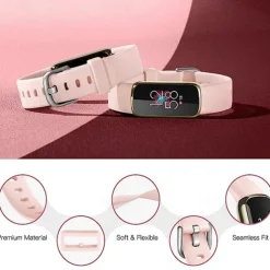 6 Pack Smart Watch Band Compatible with Fitbit Luxe Soft Silicone Smartwatch Strap Adjustable Solo Loop Women Men Sport Band Replacement Wristband