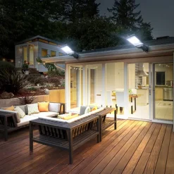 2 Pack Solar Flood Lights Street Lights Outdoor Motion Sensor LED Wall Lights Flood Lights Remote Control Solar Street Lamp Waterproof Induction Garden Lamp Wall Lamp Garden Lamp