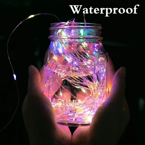 2 Pack Solar String Lights Christmas Lights Decoration Outdoor 12m 120LEDs Fairy Copper Wire Lights with 8 Modes Waterproof Decoration Copper Wire Lights for Patio Yard Trees Christmas Wedding Party