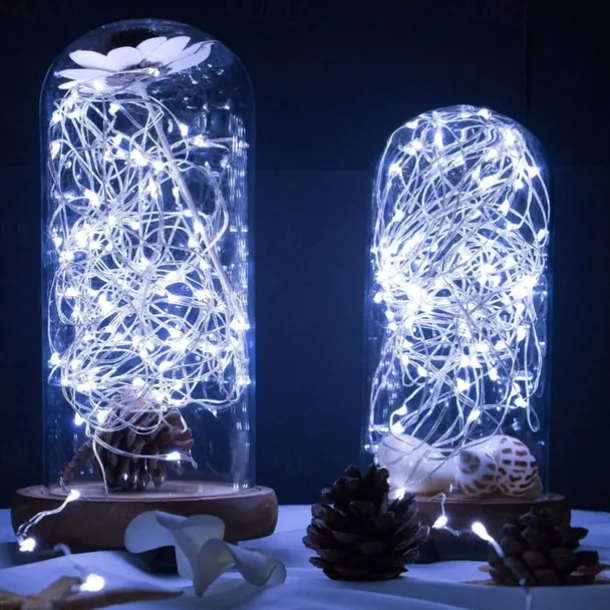 2 Pack Solar String Lights Christmas Lights Decoration Outdoor 12m 120LEDs Fairy Copper Wire Lights with 8 Modes Waterproof Decoration Copper Wire Lights for Patio Yard Trees Christmas Wedding Party