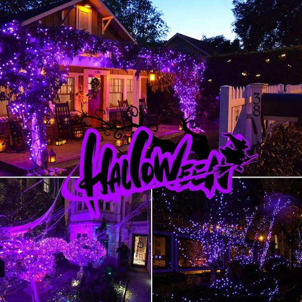 2 Pack Solar String Lights Christmas Lights Decoration Outdoor 12m 120LEDs Fairy Copper Wire Lights with 8 Modes Waterproof Decoration Copper Wire Lights for Patio Yard Trees Christmas Wedding Party