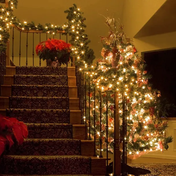 2 Pack Solar String Lights Christmas Lights Decoration Outdoor 12m 120LEDs Fairy Copper Wire Lights with 8 Modes Waterproof Decoration Copper Wire Lights for Patio Yard Trees Christmas Wedding Party