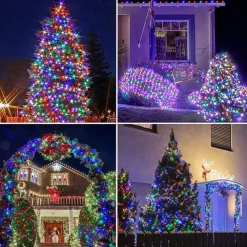 2 Pack Solar String Lights Christmas Lights Decoration Outdoor 12m 120LEDs Fairy Copper Wire Lights with 8 Modes Waterproof Decoration Copper Wire Lights for Patio Yard Trees Christmas Wedding Party