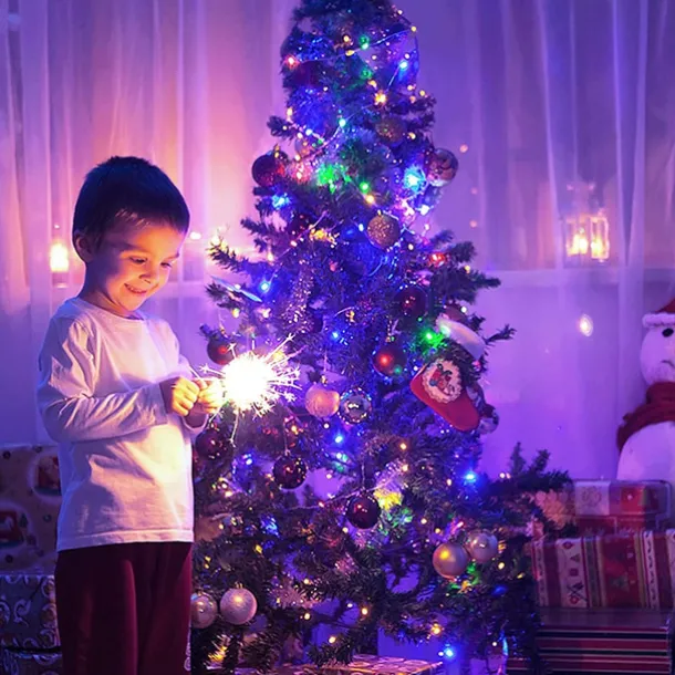 2 Pack Solar String Lights Christmas Lights Decoration Outdoor 12m 120LEDs Fairy Copper Wire Lights with 8 Modes Waterproof Decoration Copper Wire Lights for Patio Yard Trees Christmas Wedding Party