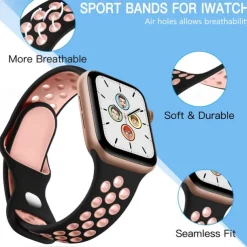 4 Pack Sport Band Compatible with Apple Watch band 38mm 40mm 41mm 42mm 44mm 45mm 49mm Waterproof Adjustable Soft Silicone Strap Replacement Wristband for iwatch Series Ultra 8 7 SE 6 5 4 3 2 1