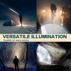 2 Pack Tactical Flashlights Torch, Military Grade 5 Modes 3000 High Lumens Led Waterproof Handheld Flashlight for Camping Biking Hiking Outdoor Home Emergency