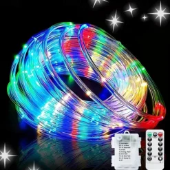 1 Pack Timing Function String Light, Adjustable Brightness Light String, Tube Sleeve Light, Indoor and Outdoor Decorative Lights, Holiday Christmas Decorative Lights, Waterproof 3AA