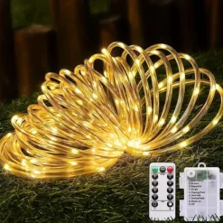 1 Pack Timing Function String Light, Adjustable Brightness Light String, Tube Sleeve Light, Indoor and Outdoor Decorative Lights, Holiday Christmas Decorative Lights, Waterproof 3AA