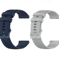 2 Pack Watch Band for Garmin Forerunner 265 255 Music Venu 3 2 Vivoactive 4 22mm Soft Silicone Replacement Strap 22mm Sport Band Wristband