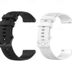 2 Pack Watch Band for Garmin Forerunner 265 255 Music Venu 3 2 Vivoactive 4 22mm Soft Silicone Replacement Strap 22mm Sport Band Wristband