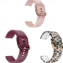 3 Pack Watch Band for Garmin Forerunner 255S / 255S Music Venu 2S Vivoactive 4S Vivomove 3S Soft Silicone Replacement Strap Quick Release 18mm Sport Band Wristband