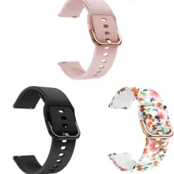 3 Pack Watch Band for Garmin Forerunner 645/245/158/55 Music Venu Sq 2(Music) / Sq(Music) / 2 Plus, Venu Vívoactive 3 (Music), Vívomove 3 / HR / Sport / Style / Luxe Approach S42 / S40 / S12 Soft