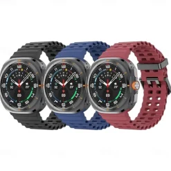 4 Pack Watch Band for Samsung Watch Ultra 47mm Silicone Replacement Strap Adjustable Ocean Band Wristband